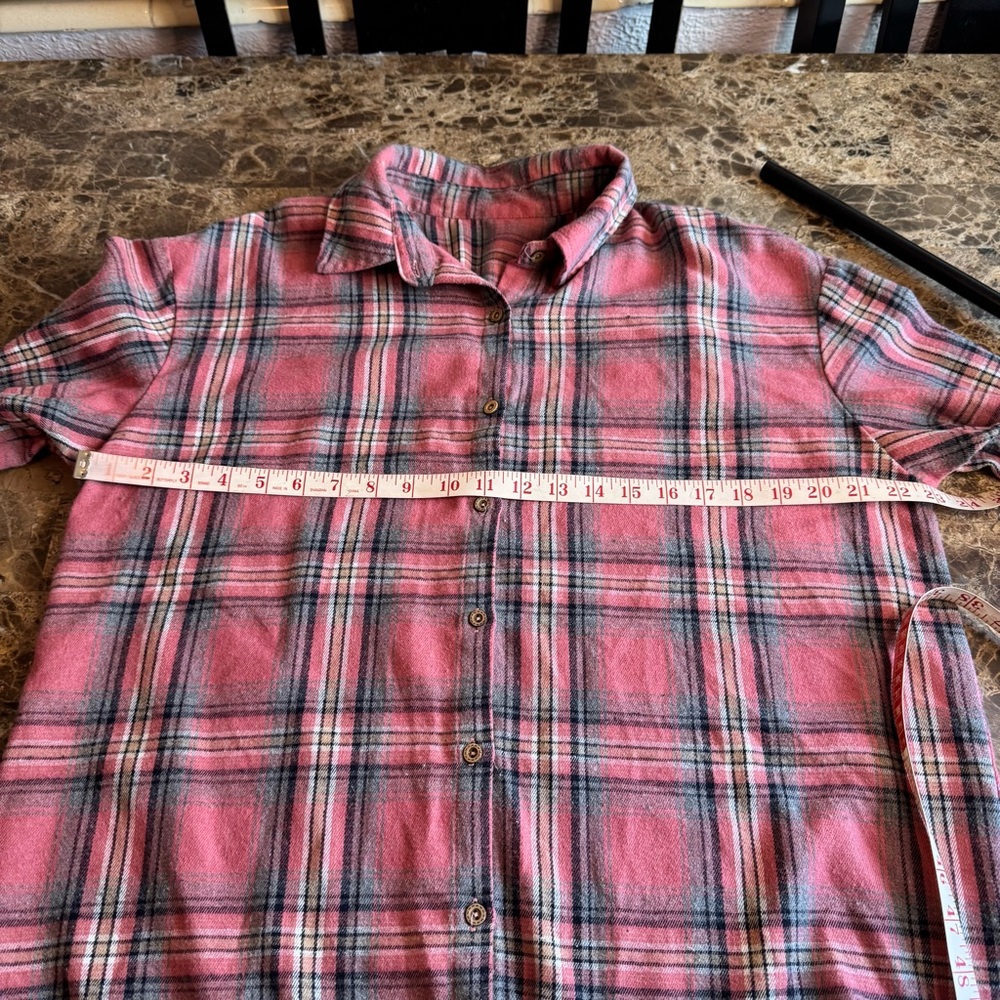 Vintage Plaid Shirt 90’s Flannel Shirt Size XL Pink Oversized Emo Goth Boyfriend - Picture 3 of 8